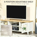 Aosom Homcom Fireplace Tv Stand For Tvs Up To 60 inches, Wood Tv Cabinet W/ Storage Doors Or Living Room, offic in White