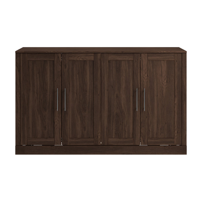 Modubox Pur 75W Queen Cabinet Bed with Matteress in Black Walnut