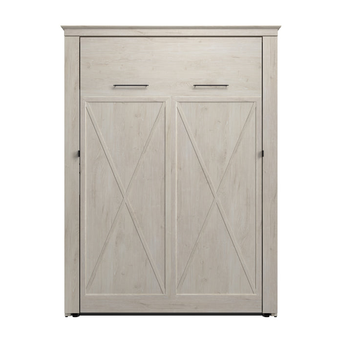 Modubox Key West 63W Full Murphy Bed in Linen White Oak