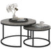 Aosom Homcom Modern Coffee Table Set of 2, Nesting Side Tables W/ Metal Base For Living Room Bedroom offic in Grey