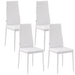 Aosom Homcom High Back Dining Chairs, Modern Upholstered Pu Leather Accent Chairs with Metal Legs For Kitchen, Set of 4 in White