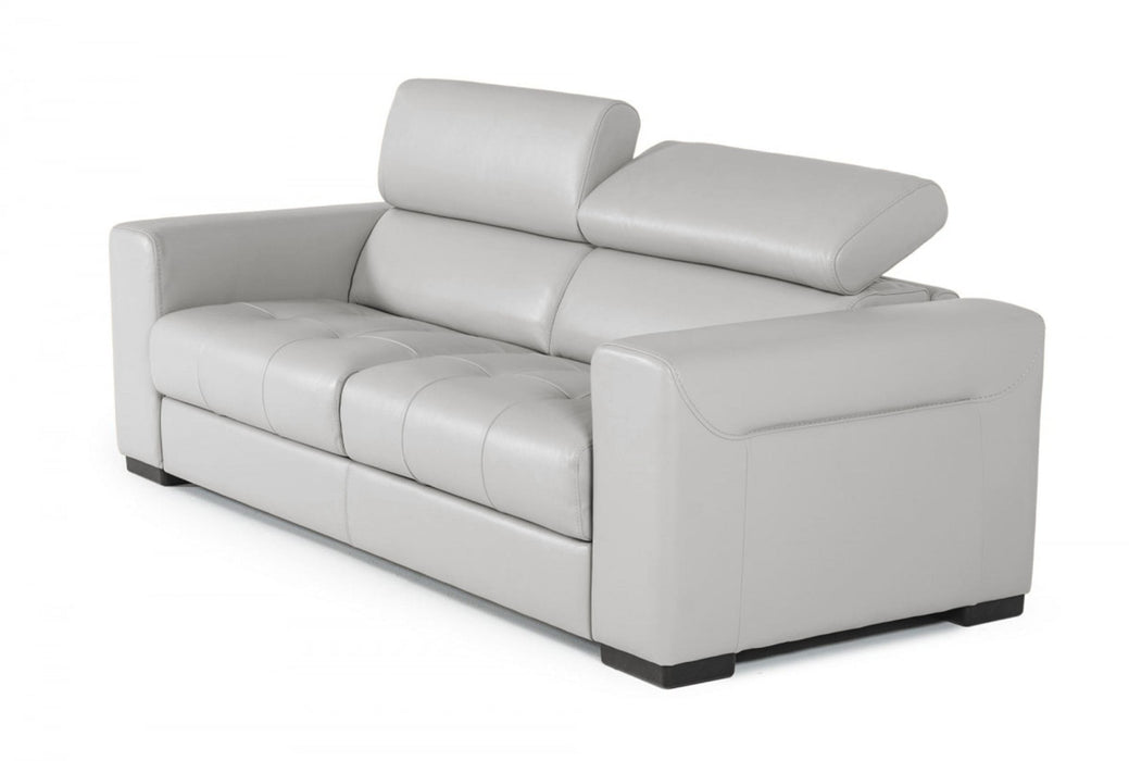 VIG Furnitur Lamod Italia Icon - Modern Italian Grey Leather Sofa Bed in Grey/Grey