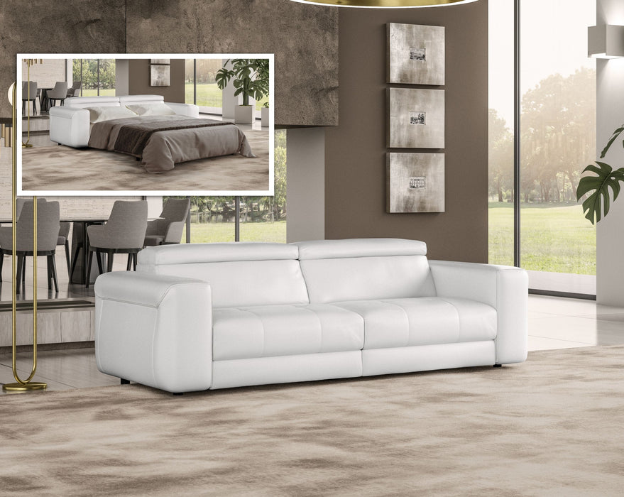 VIG Furnitur Lamod Italia Icon - Modern Italian Grey Leather Sofa Bed in White