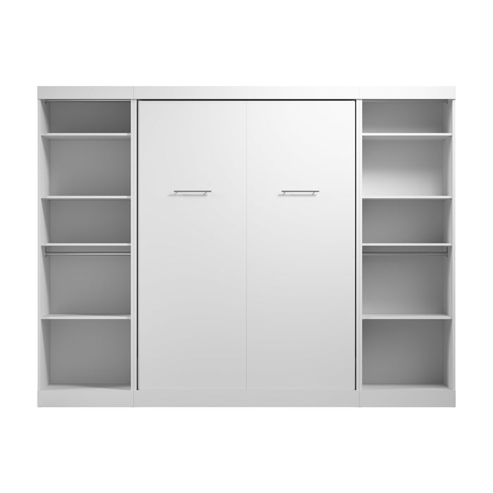 Modubox Nebula Full Murphy Bed and 2 Closet Organizers (109W) in White