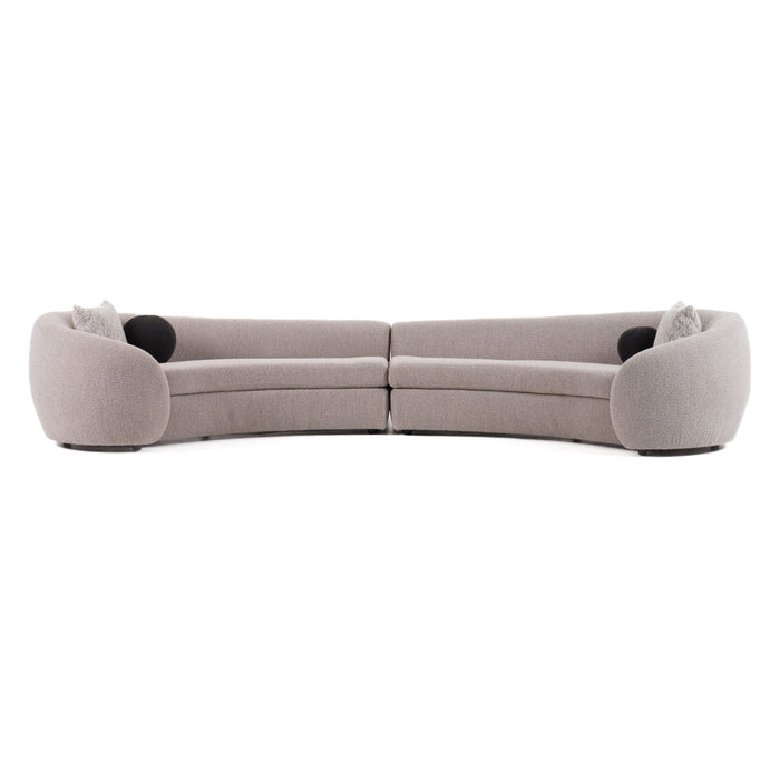 Modrest Kilmer Modern Curved Fabric Sectional Sofa - Available in 2 Colours