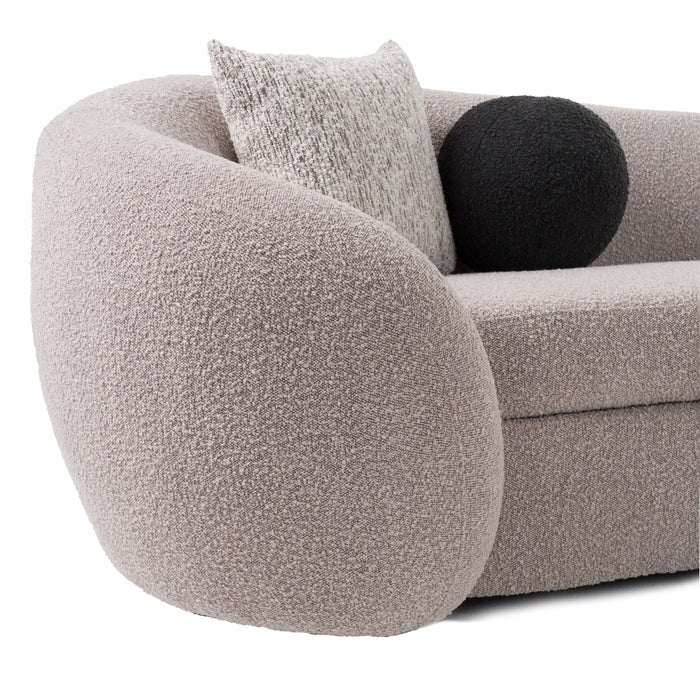 Modrest Kilmer Modern Curved Fabric Sectional Sofa - Available in 2 Colours