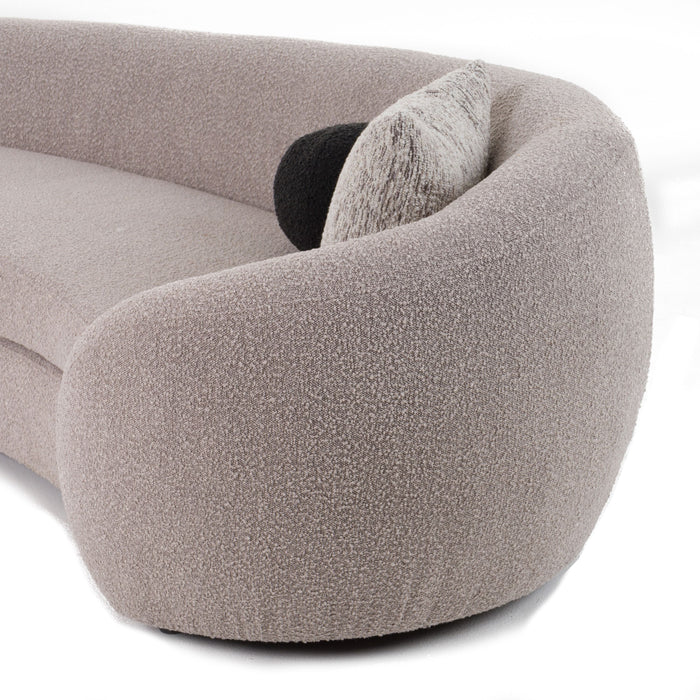 Modrest Kilmer Modern Curved Fabric Sectional Sofa - Available in 2 Colours