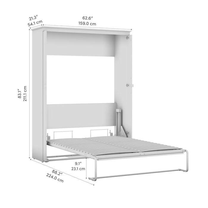 Modubox Key West 63W Full Murphy Bed in Linen White Oak