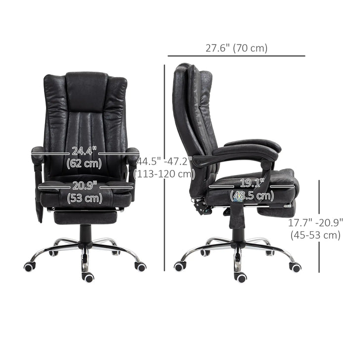 Aosom Vinsetto office Chair 6-Point Vibration Massage Chair Micro Fibre Recliner with Retractable Footrest in Black