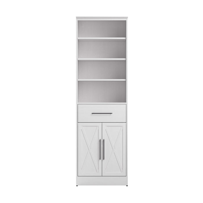 Modubox Key West 25W Closet Organizer with Drawer and Doors in Pure White Oak