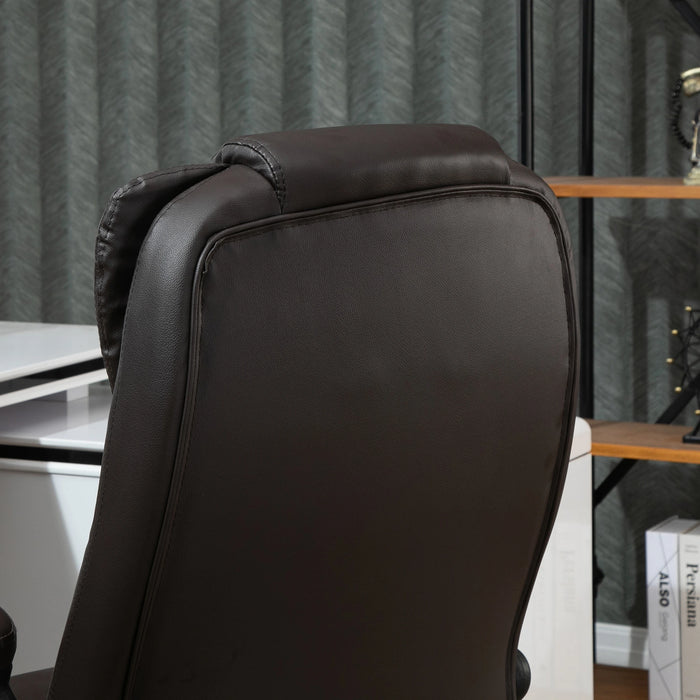 Aosom Vinsetto Executive office Chair High Back Pu Leather Computer Chair, with Swivel Wheels, Arm, Adjustable Height in Brown