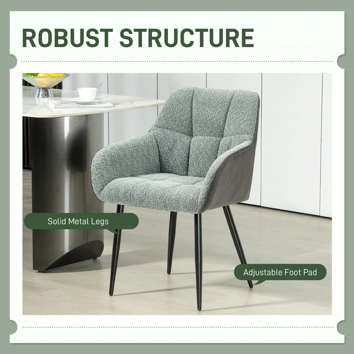 Aosom Homcom Accent Chair with Foot Pads, Living Room Chair with Chenille Fabric Front and Pu in Green, Grey, Black