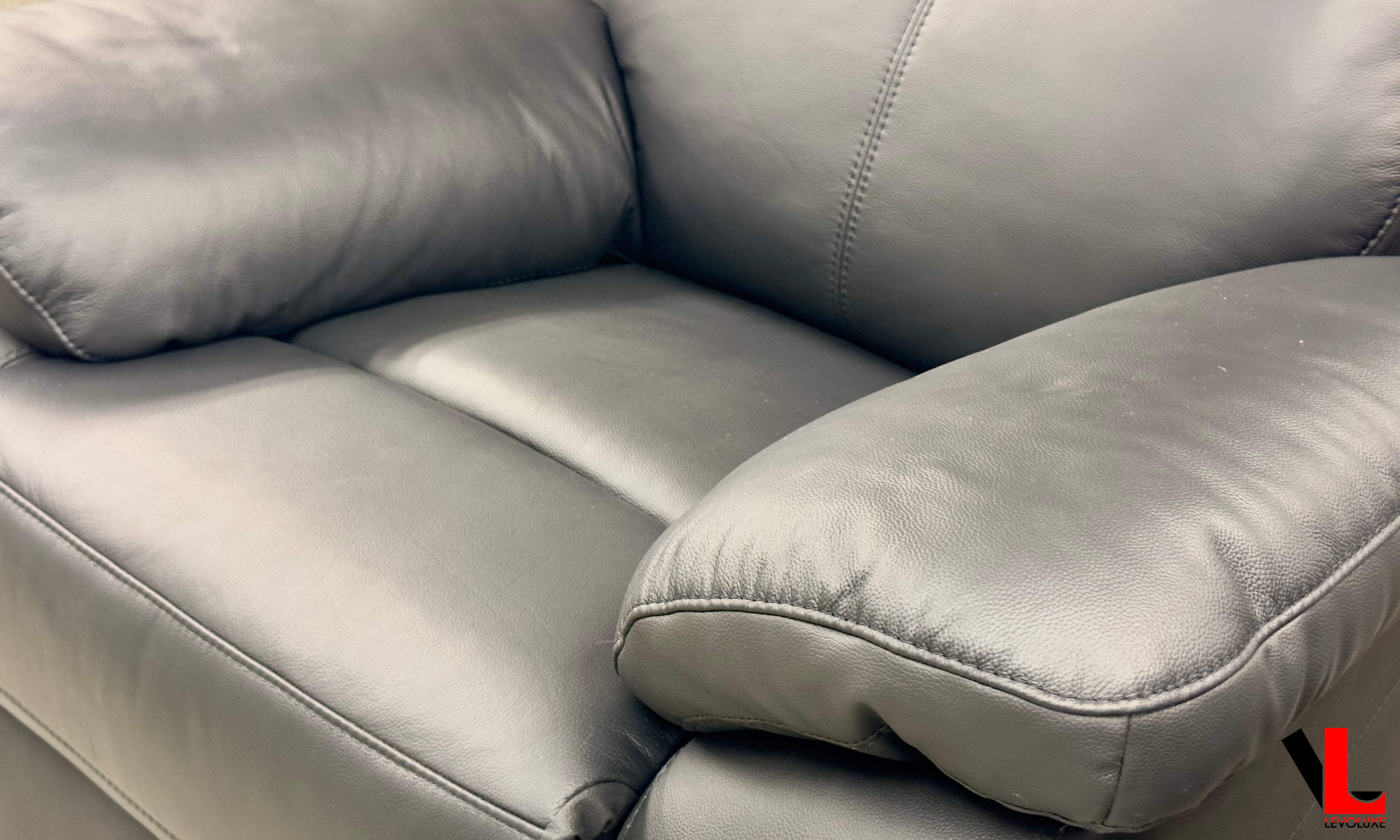 Aveon 3 Piece Pillow Top Arm Reclining Sofa, Loveseat and Chair Set in Leather Match - Available in 2 Colours