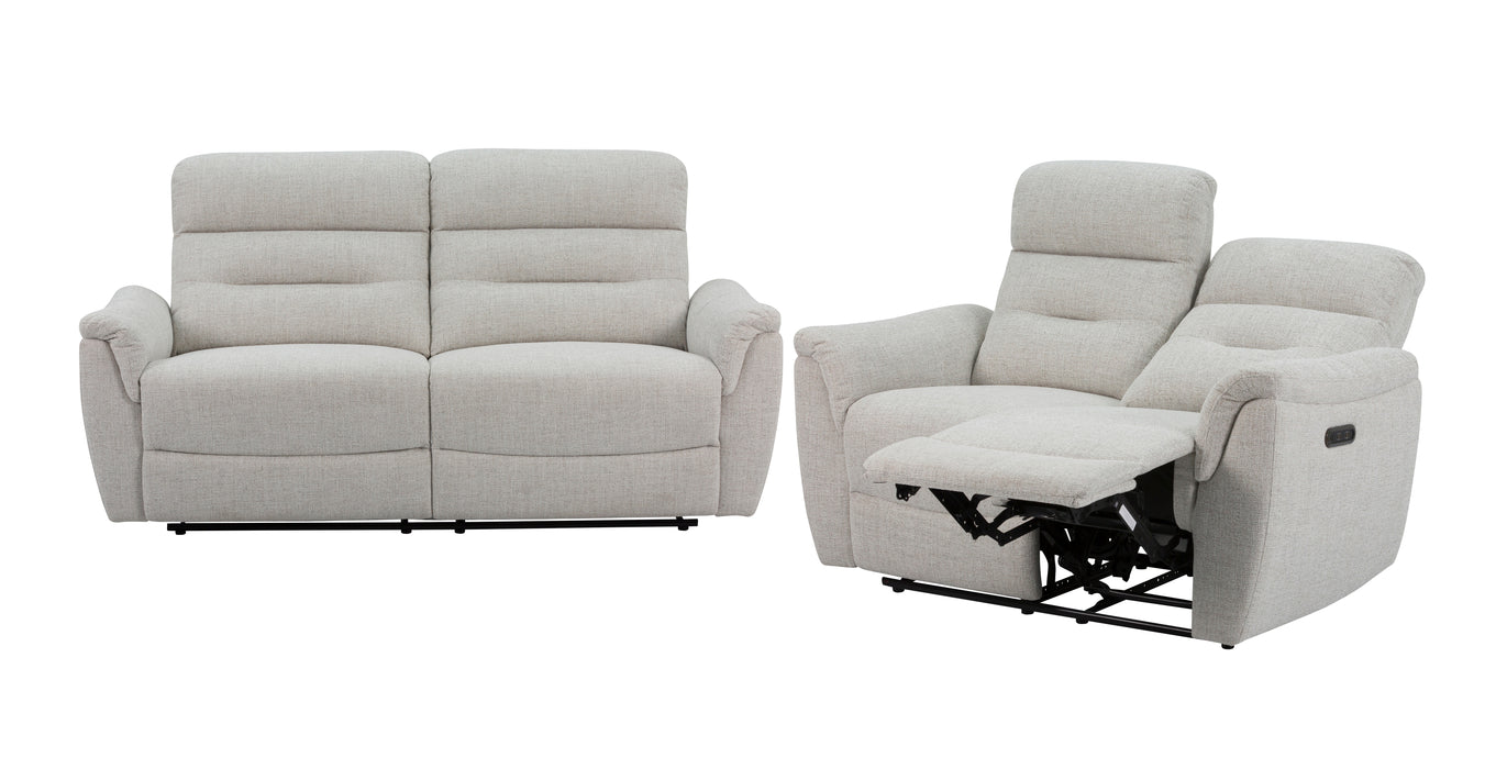 Cain 2 Piece Power Reclining Sofa and Loveseat Set in Weave Fabric - Available in 2 Colours