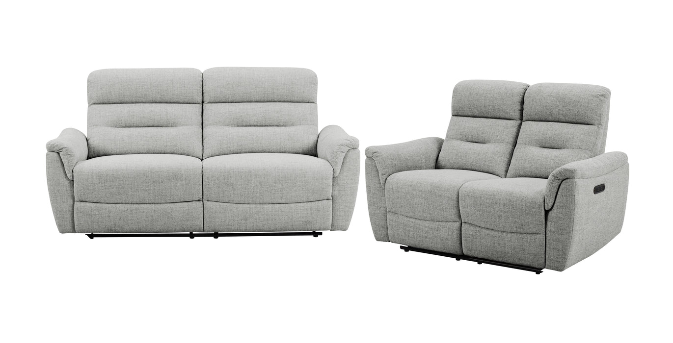 Cain 2 Piece Power Reclining Sofa and Loveseat Set in Weave Fabric - Available in 2 Colours