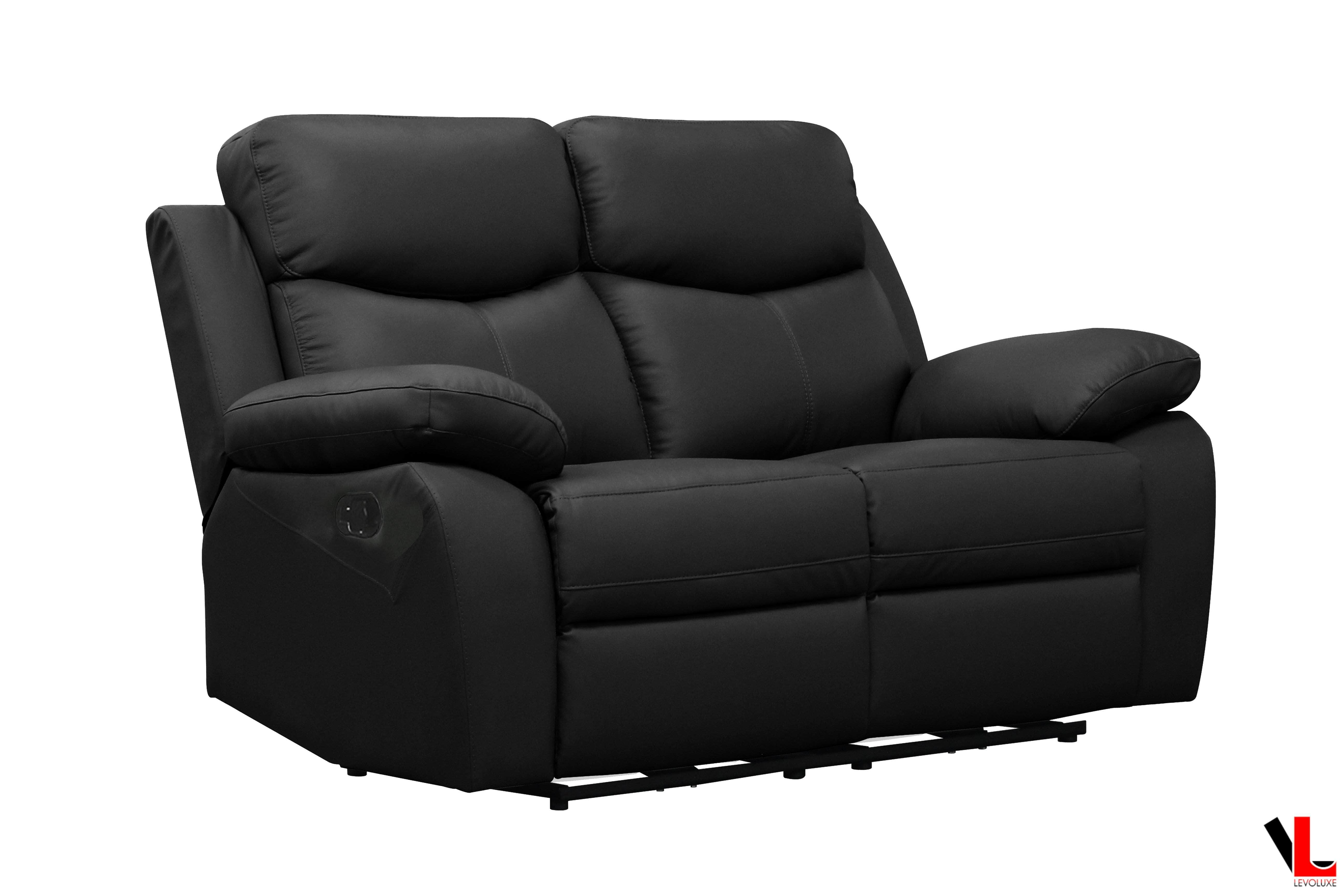 Levoluxe Sofa Set Aveon 3 Piece Pillow Top Arm Reclining Sofa, Loveseat and Chair Set in Leather Match - Available in 2 Colours