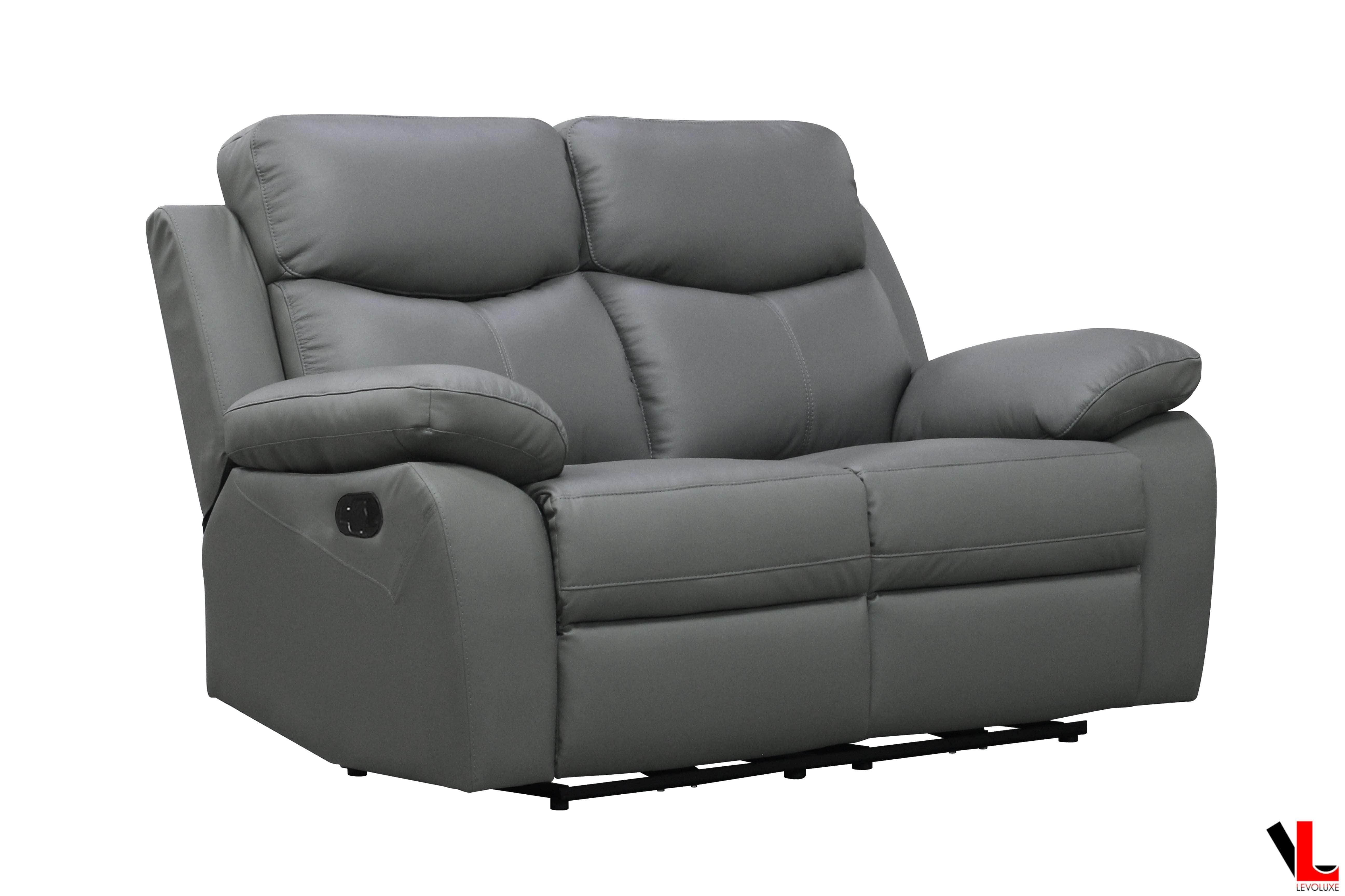 Levoluxe Sofa Set Aveon 3 Piece Pillow Top Arm Reclining Sofa, Loveseat and Chair Set in Leather Match - Available in 2 Colours