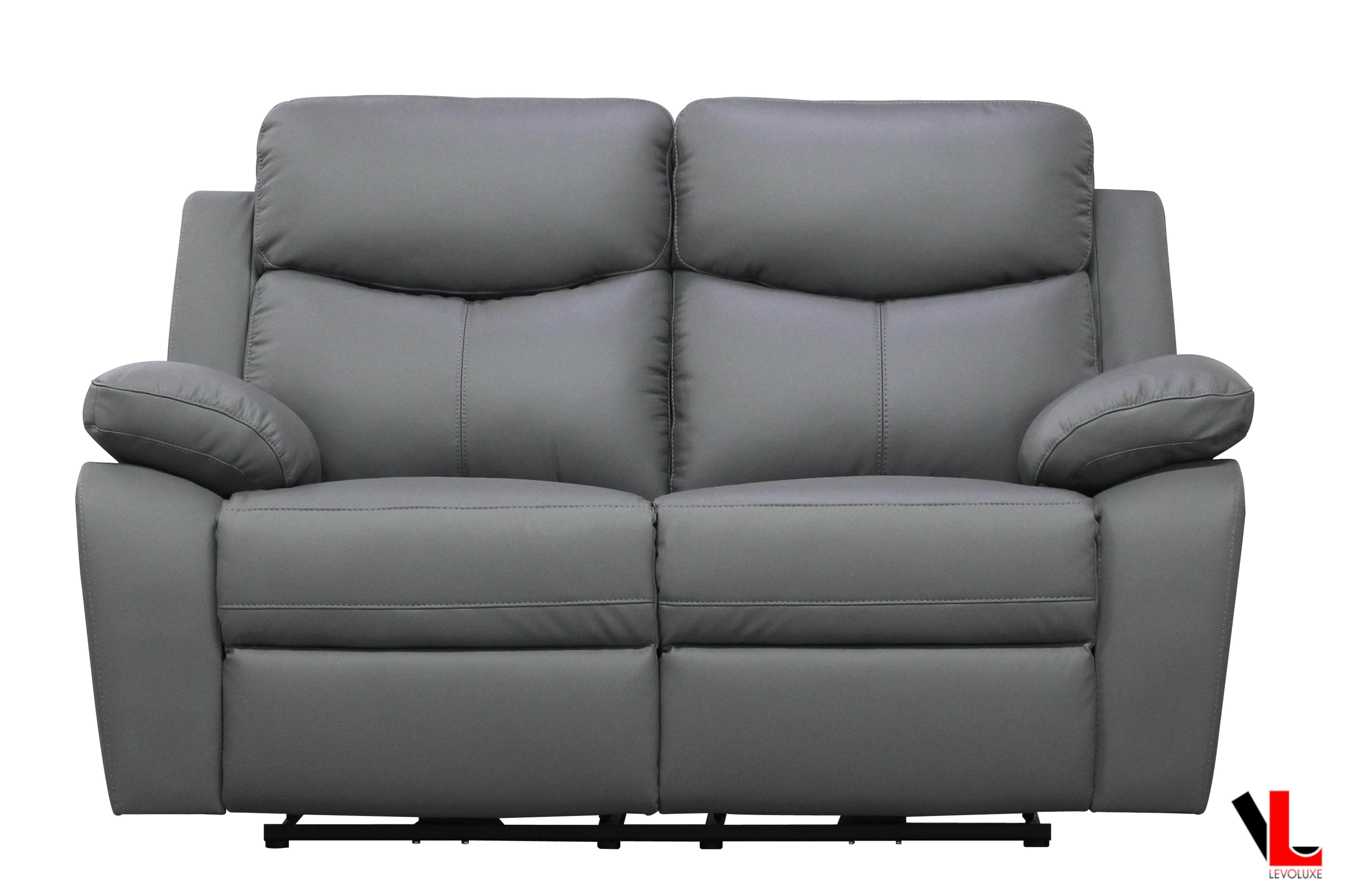 Levoluxe Sofa Set Aveon 3 Piece Pillow Top Arm Reclining Sofa, Loveseat and Chair Set in Leather Match - Available in 2 Colours