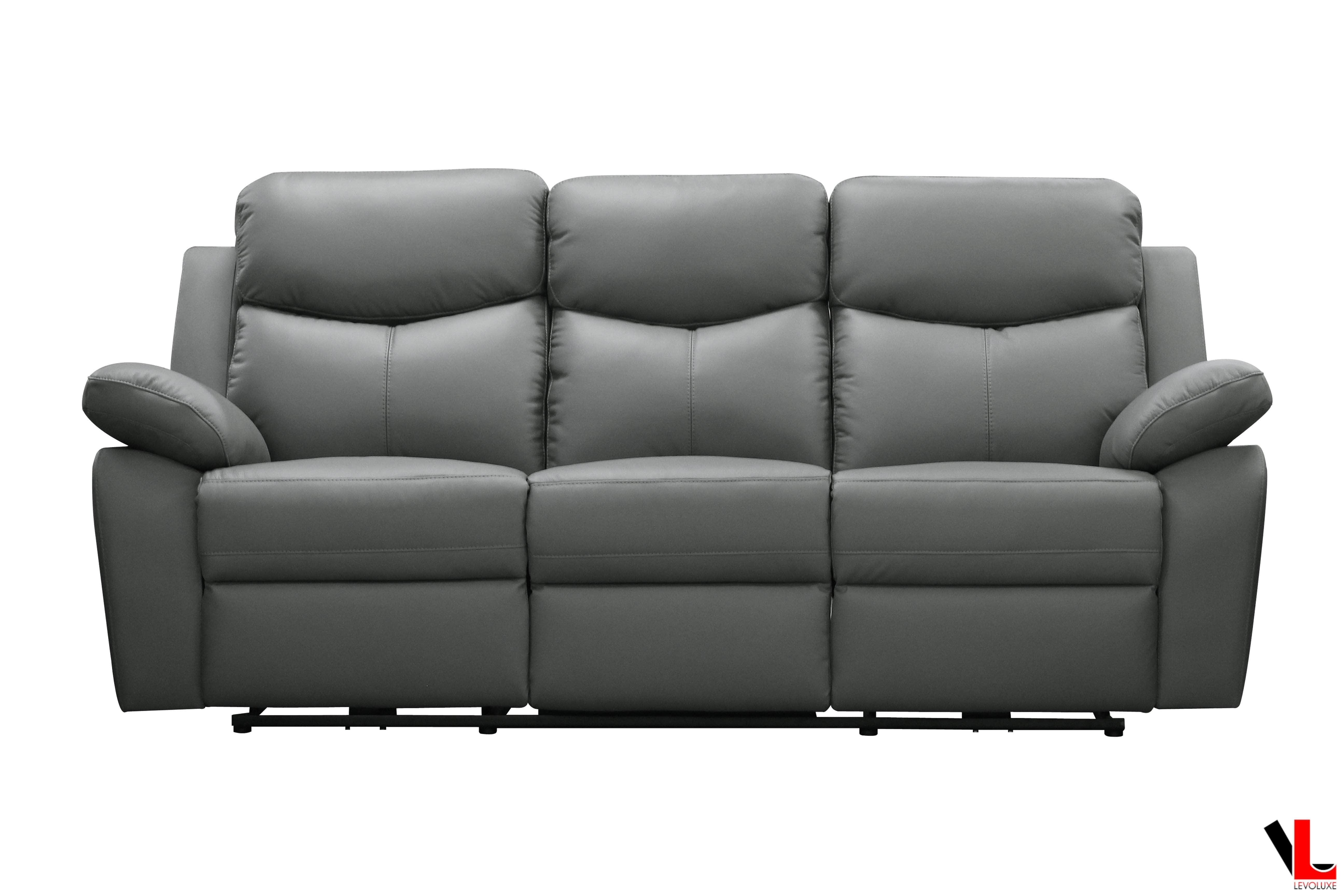 Levoluxe Sofa Set Aveon 3 Piece Pillow Top Arm Reclining Sofa, Loveseat and Chair Set in Leather Match - Available in 2 Colours