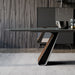 Modloft Wembley Dining Table in Graphite Glass and Walnut