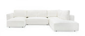 VIG Furnitur Divani Casa Lulu - Modern White Fabric Modular Sectional Sofa W/ Left Facing Chaise