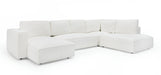 VIG Furnitur Divani Casa Lulu - Modern White Fabric Modular Sectional Sofa W/ Left Facing Chaise