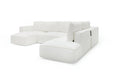 VIG Furnitur Divani Casa Lulu - Modern White Fabric Modular Sectional Sofa W/ Left Facing Chaise