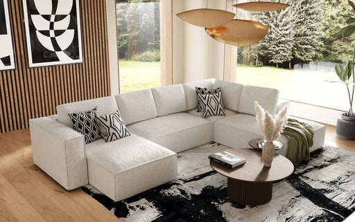 VIG Furnitur Divani Casa Lulu - Modern White Fabric Modular Sectional Sofa W/ Left Facing Chaise