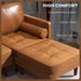 Aosom Homcom Faux Leather Sectional Sofa Couch L-Shaped Corner Sofa Set with Footstool and 2 Bolster Pillows in Brown