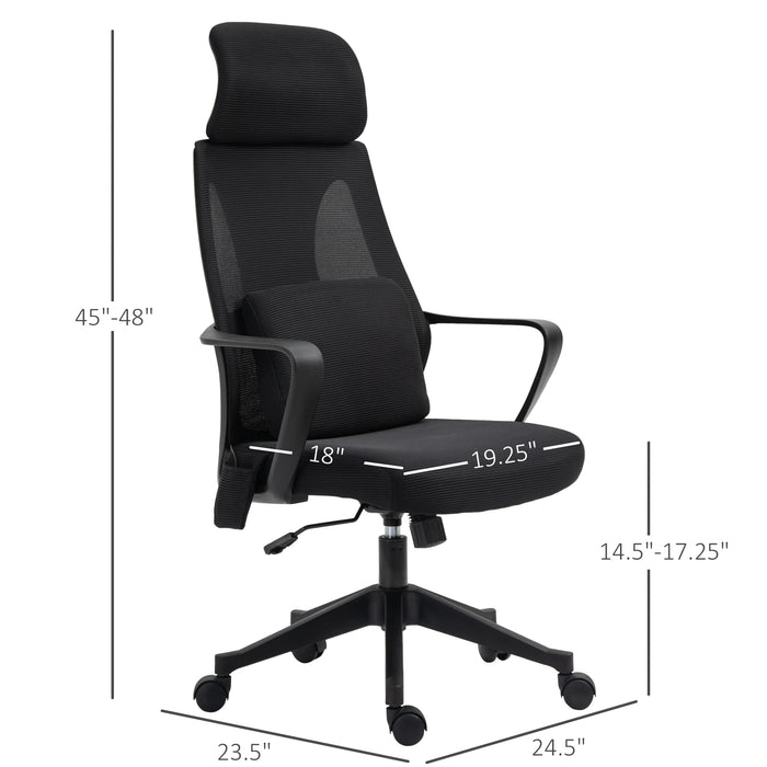 Aosom Vinsetto office Chair High Back, Ergonomic Mesh Computer Chair Executive Task Chair with Massage Lumbar Support & Headrest Rocking