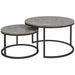 Aosom Homcom Modern Coffee Table Set of 2, Nesting Side Tables W/ Metal Base For Living Room Bedroom offic in Grey