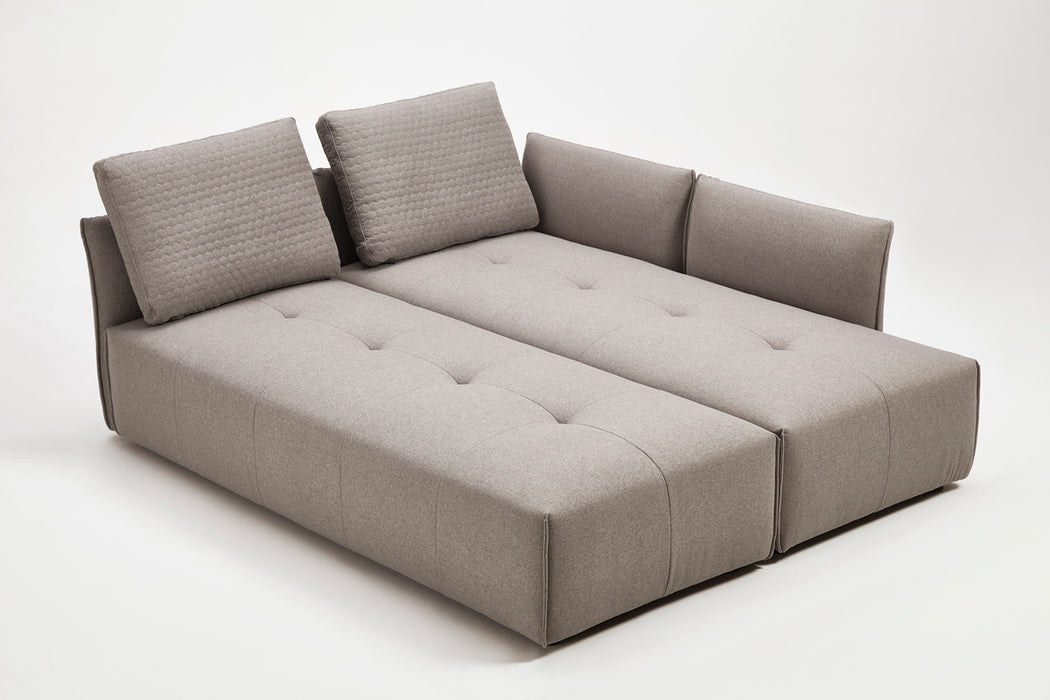 VIG Furnitur Divani Casa - Polson Modern Light Grey Fabric Modular Sectional Sofa Bed