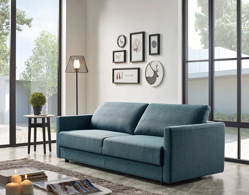 VIG Furnitur Divani Casa Fredonia Modern -Green Fabric Sofa Bed W/ Storag in Blue