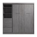 Modubox Nebula Full Murphy Bed and Closet Organizer with Drawers (84W) in Bark Grey