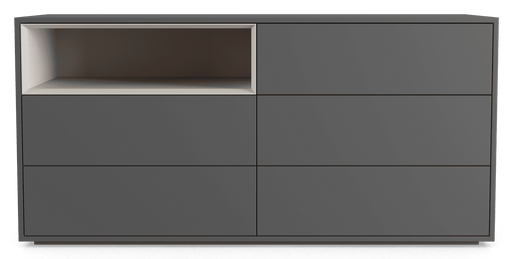 Modloft Dresser Madison 5 Drawer Dresser in Dark Gull Grey