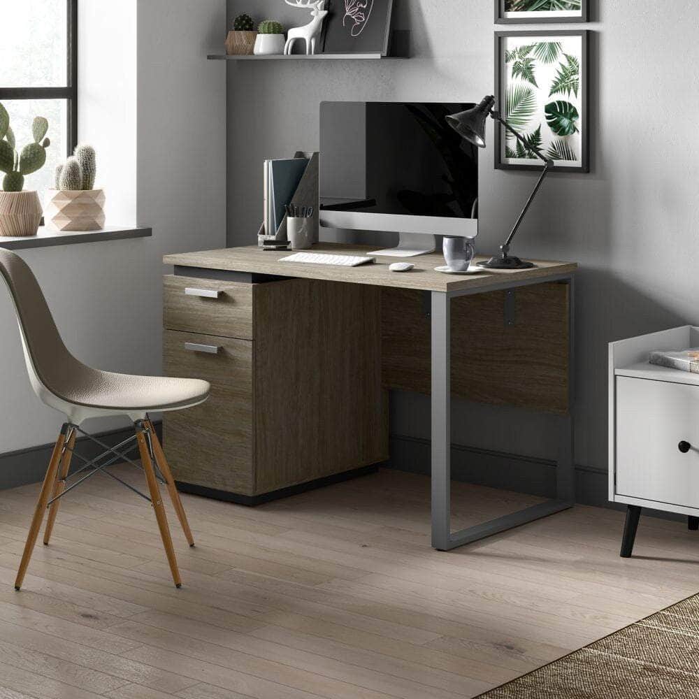 Modubox Desk Aquarius 45W Small Desk in Walnut Grey & Slate