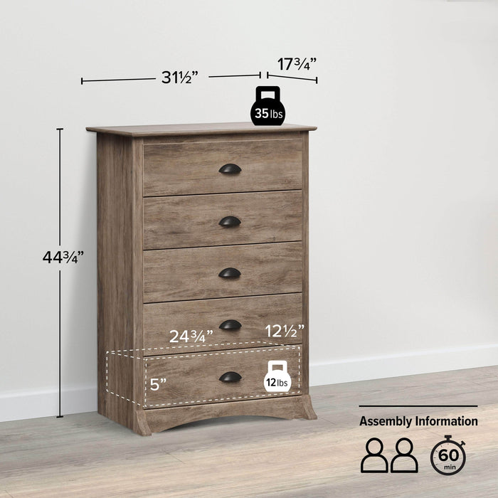 Modubox Drawer Chest Sonoma 5-Drawer Chest - Available in 5 Colours