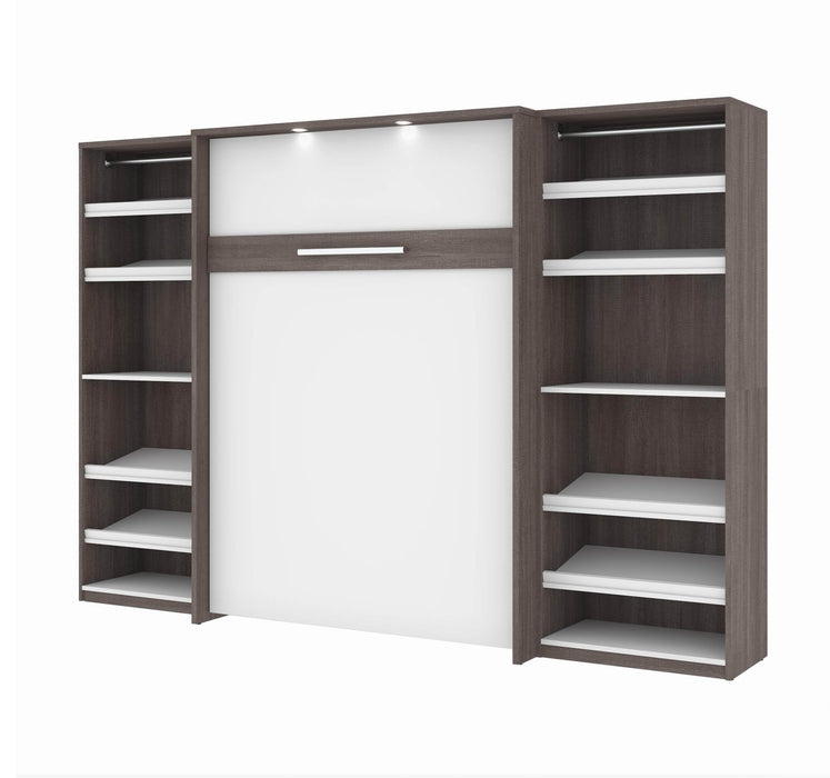 Cielo Full Murphy Wall Bed with 2 Closet Organizers - Available in 2 Colours