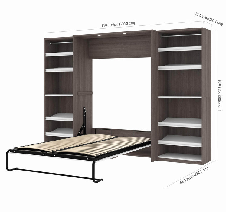 Cielo Full Murphy Wall Bed with 2 Closet Organizers - Available in 2 Colours