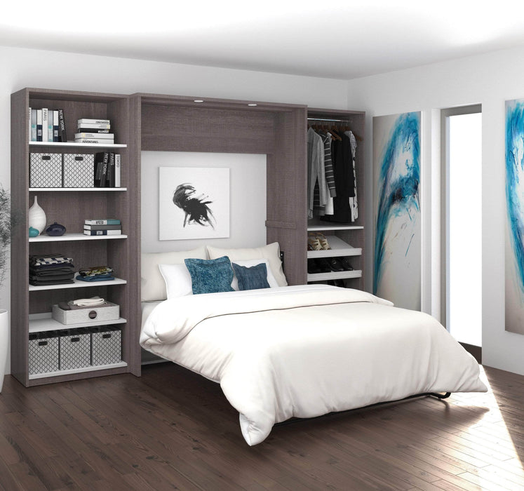 Cielo Full Murphy Wall Bed with 2 Closet Organizers - Available in 2 Colours