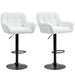 Aosom Homcom Swivel Barstools Set of 2 Adjustable Bar Stools with Footrest Armrests and Pu Leather Back For Dining Roo in Cream White