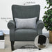 Aosom Homcom Fabric Armchair, Modern Accent Chair with Wood Legs For Living Room, Bedroom, Home offic in Dark Grey