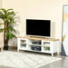 Aosom Homcom Fireplace Tv Stand For Tvs Up To 60 inches, Wood Tv Cabinet W/ Storage Doors Or Living Room, offic in White