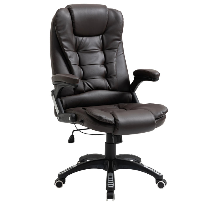 Aosom Vinsetto Executive office Chair High Back Pu Leather Computer Chair, with Swivel Wheels, Arm, Adjustable Height in Brown