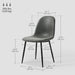 Aosom Homcom Retro Dining Table Chairs Set of 4, Pu Leather Upholstered Kitchen Table Chairs For Living Room, Bedroom in Dark Grey