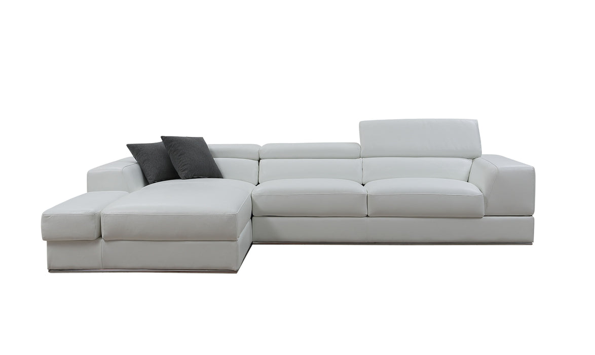 Divani Casa Pella Mini Modern Italian Leather L-Shaped Sectional Sofa - Available in 3 Colours and 2 Configurations