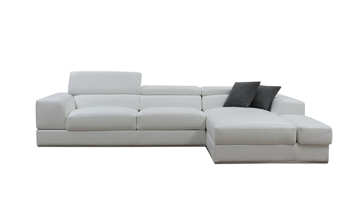 Divani Casa Pella Mini Modern Italian Leather L-Shaped Sectional Sofa - Available in 3 Colours and 2 Configurations