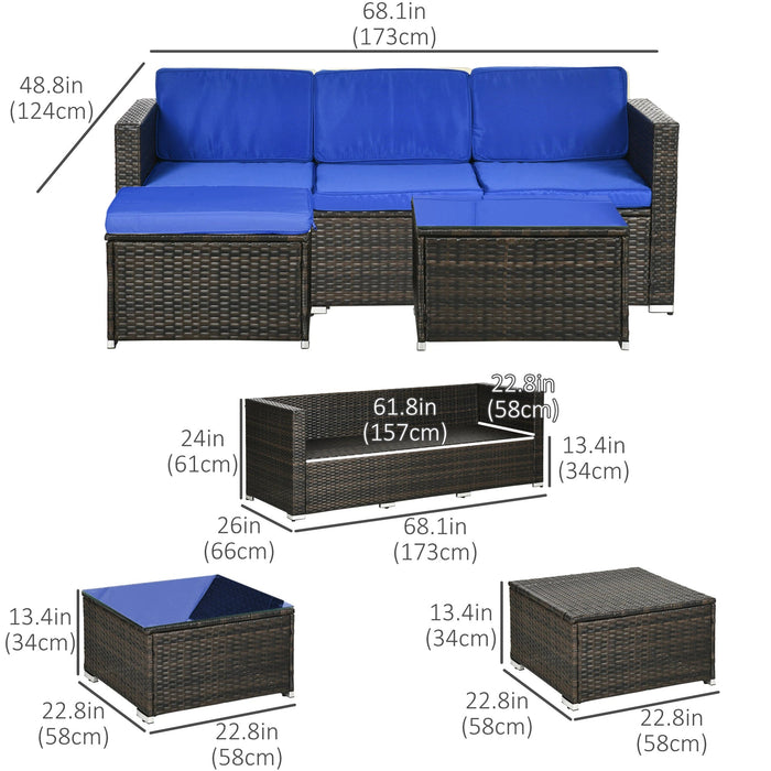 Pending - Aosom Outsunny 3 Pieces Patio Furniture Set with Cushions, Outdoor Pe Rattan Wicker Conversation Corner Sofa Set with Glass Top Table and Adjustable Foot - Available in 3 Colours