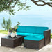 Pending - Aosom Outsunny 3 Pieces Patio Furniture Set with Cushions, Outdoor Pe Rattan Wicker Conversation Corner Sofa Set with Glass Top Table and Adjustable Foot - Available in 3 Colours