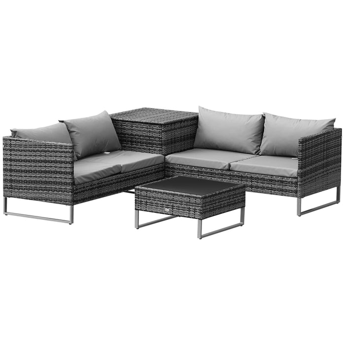 Pending - Aosom Outsunny 4 Piece Patio Furniture Set with Coffee Table and Corner Table For Backyard, Porch, Poolside, Balcony, Garden